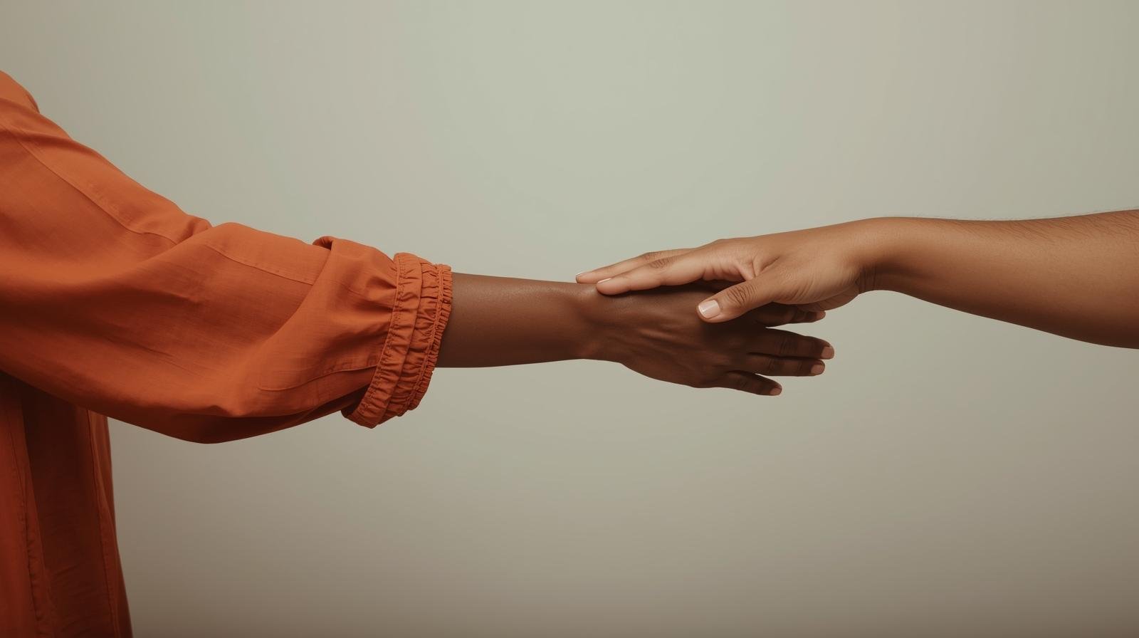 an image of someone reaching out to someone in comfort. Don't show faces. Make the comforter a black woman. Make it from a side angle showing just arms and shoulders
